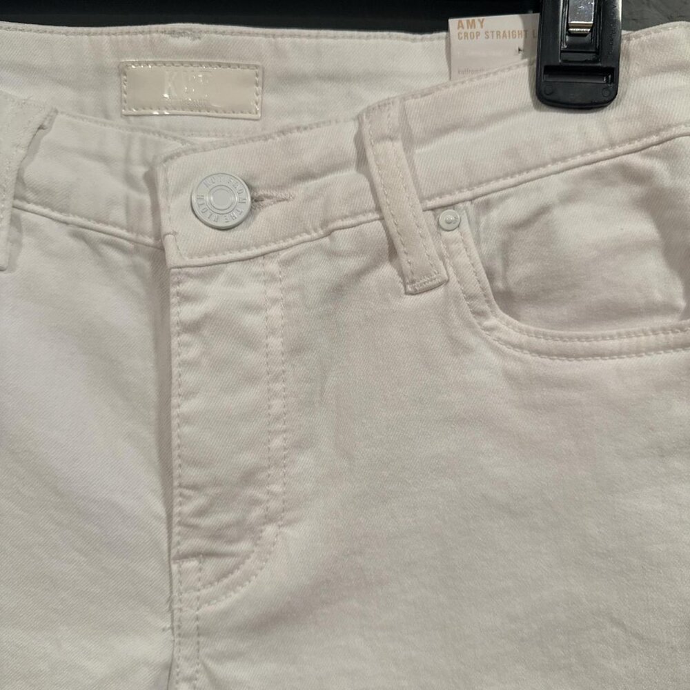 KUT FROM THE KLOTH Amy crop straight leg pants in white. - Picture 3 of 5